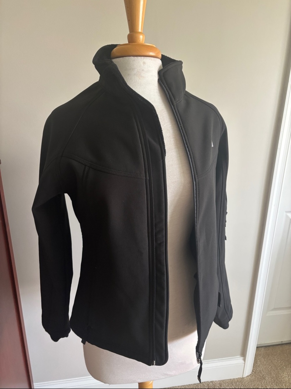 Black Zip-Up Softshell Jacket